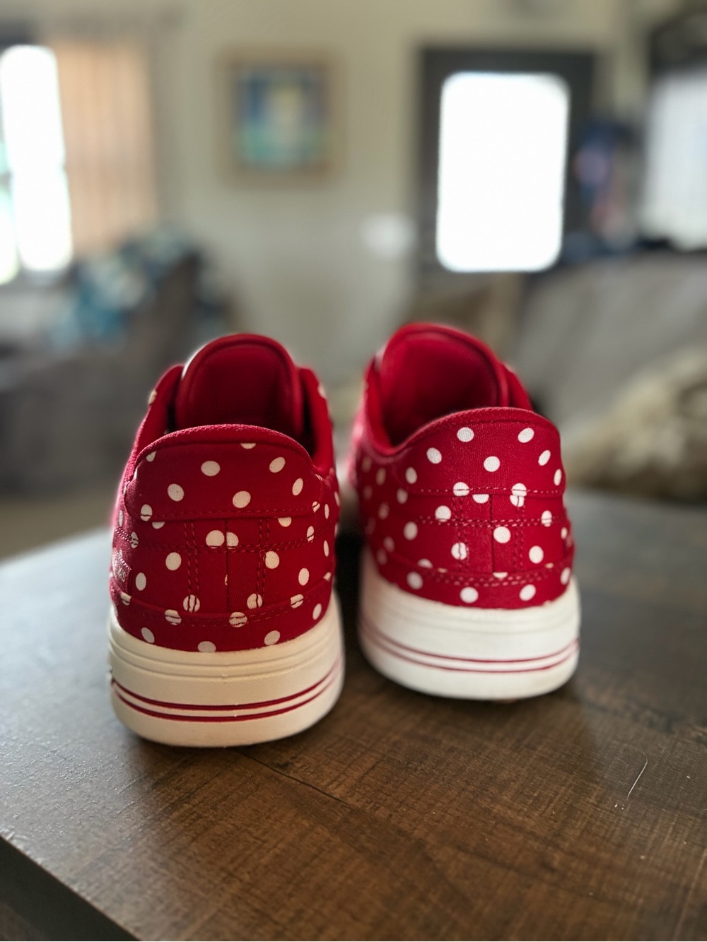 Skechers Red Polka Dot Arch Fit Slip Ins Size 9.5 - Picture 6 of 8
